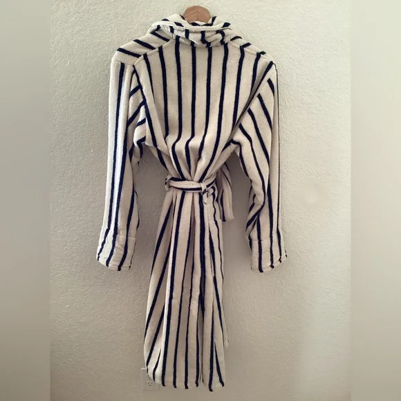 Brooklinen Super-Plush Robe Striped Abyss Unisex - Picture 5 of 5